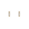 14k Gold Double Pave Diamond Huggie Earrings