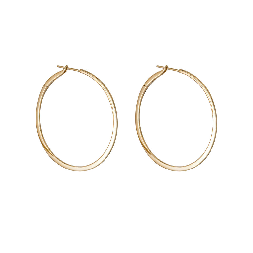 1 inch half gold skinny gold hoop earrings sideview_71def5f1 b373 4024 ae6b 6b1b54bcfa8a