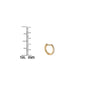 10mm diamond huggie gold hoop earring - side view with ruler for precise size reference