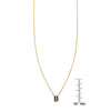 14k gold _ black diamond initial necklace with scale