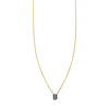 14k gold _ black diamond initial necklace