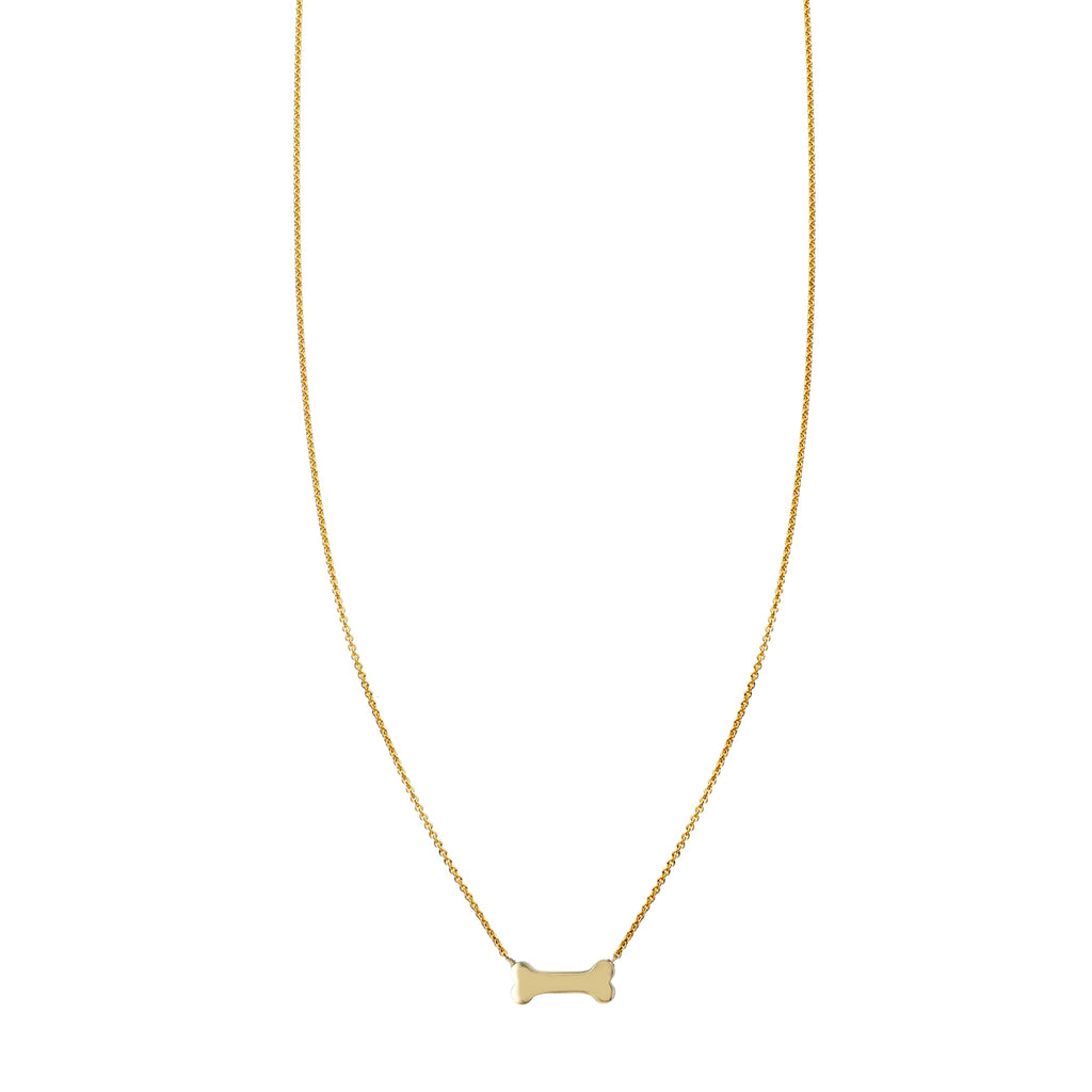 14k gold dog bone necklace PRN052