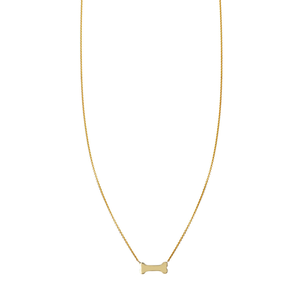14k gold dog bone necklace - playful pet-inspired pendant for animal lovers