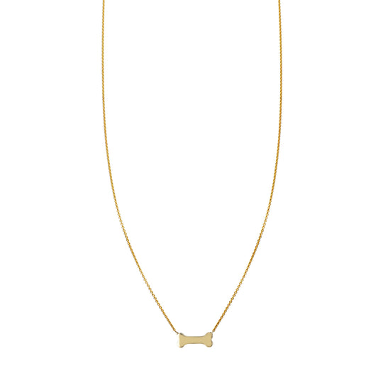 14k gold dog bone necklace PRN052