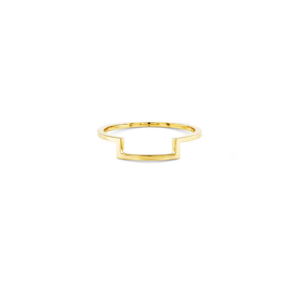 14k outline airy ring half square PRR 078 14KY