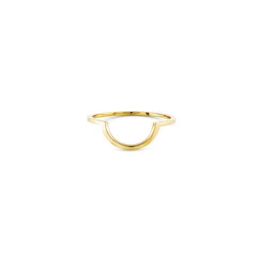 14k outline precious ring half a circle PRR 079 14KY