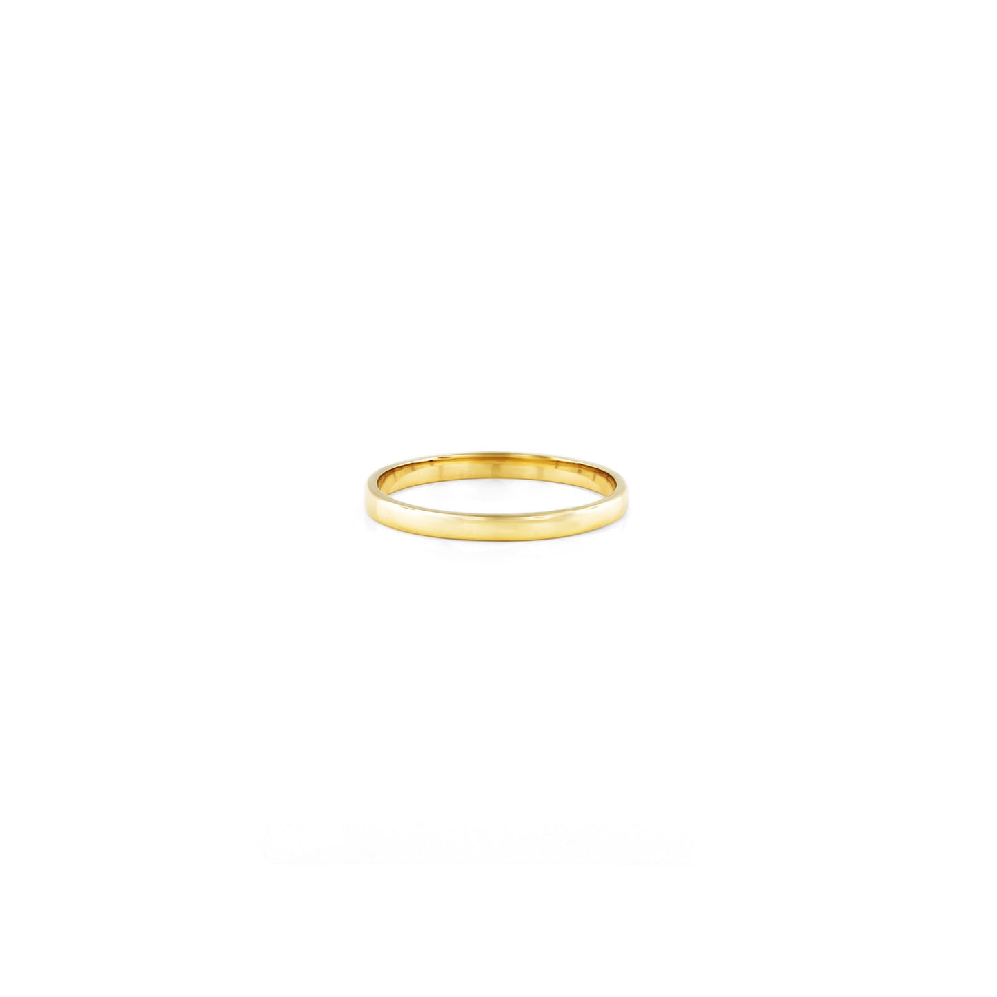 2mm flat thin gold band tiny ring PRR 022 14KY