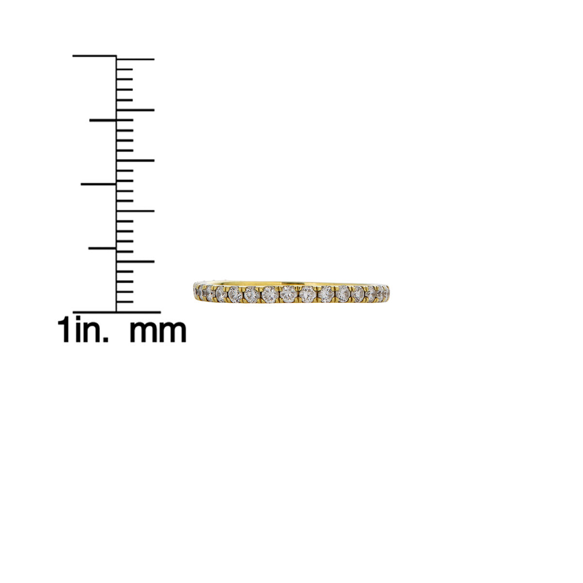 2pt diamond gold eternity band measurement