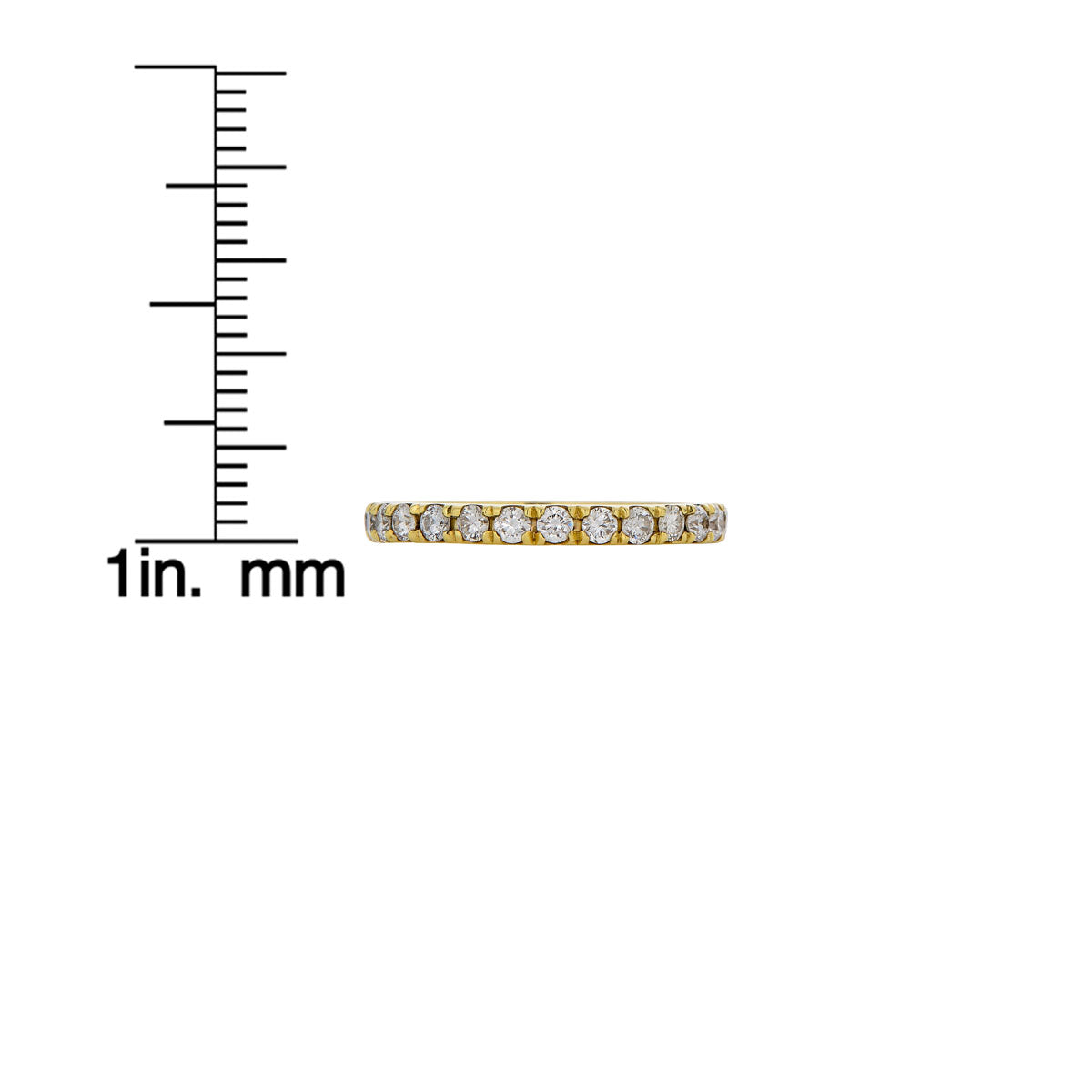 3pt diamond gold eternity band measurement