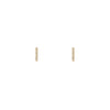 7mm diamond staple stud earrings - minimalist sparkly everyday earrings