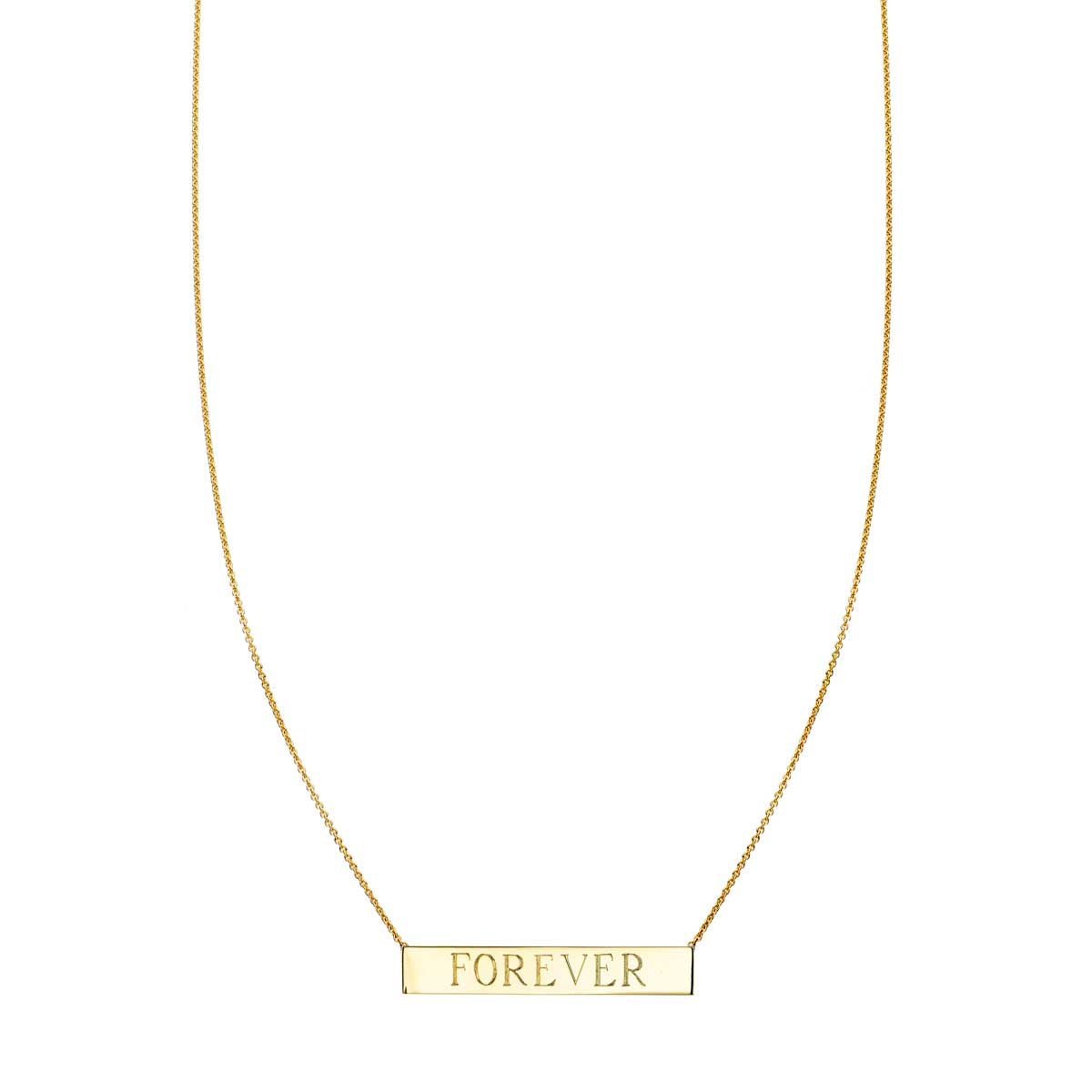 Gold Personalized Nameplate Bar Necklace PRN 400 14KY