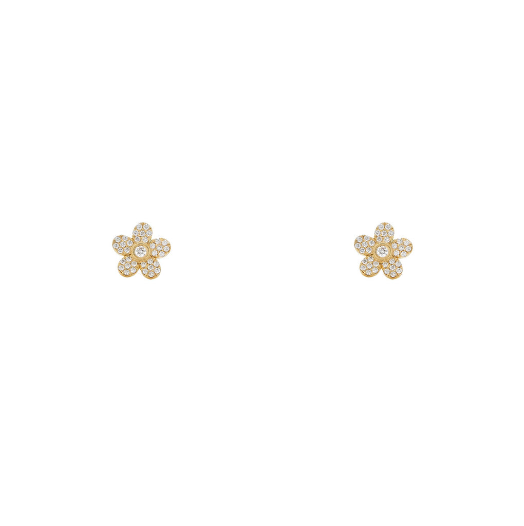 diamond daisy stud earrings