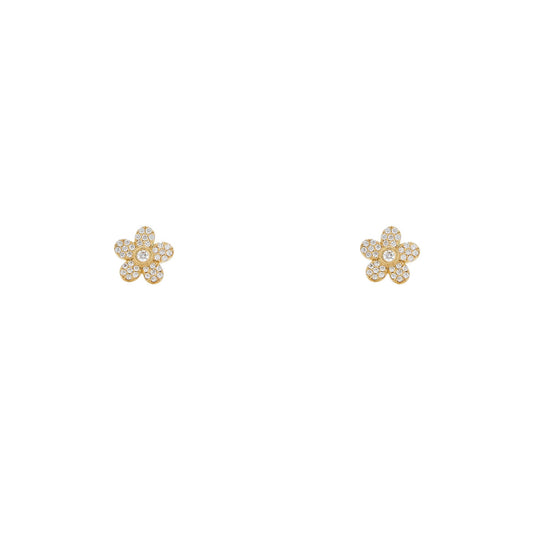 diamond daisy stud earrings