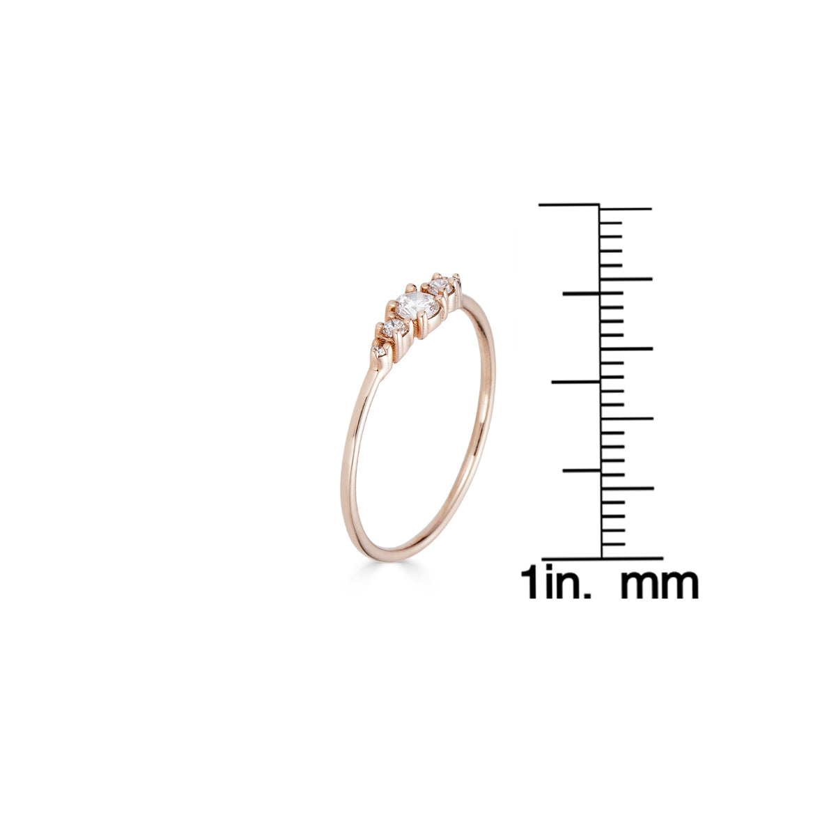 Tiny Five Diamond Crown Ring 2