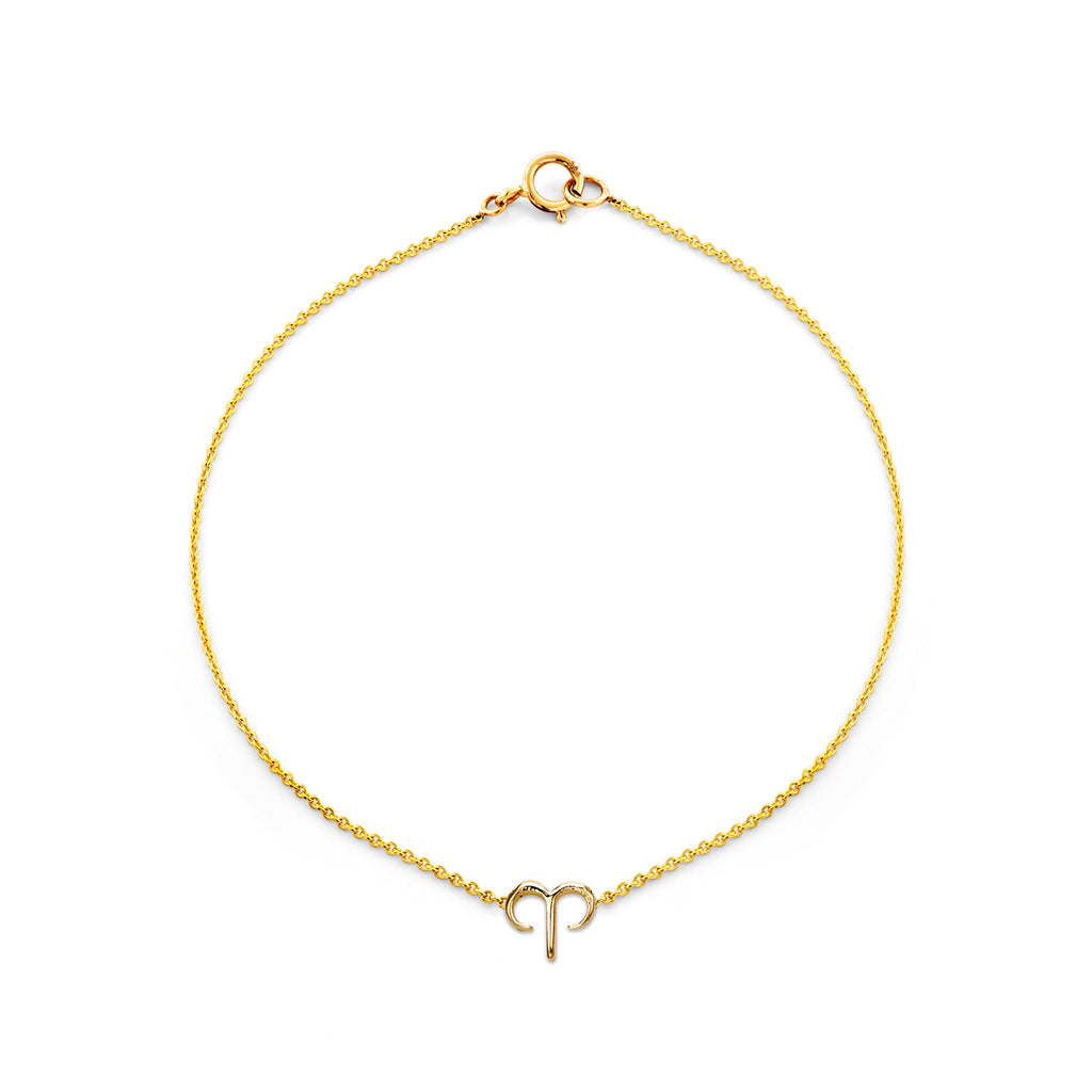 aries gold zodiac bracelet PRB 440 14K