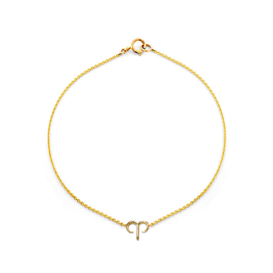 aries gold zodiac bracelet PRB 440 14K