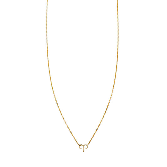 aries gold zodiac necklace PRN 440 14K