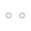 baguette circle stud earrings