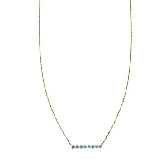 bezel set turquoise bar necklace PRN025
