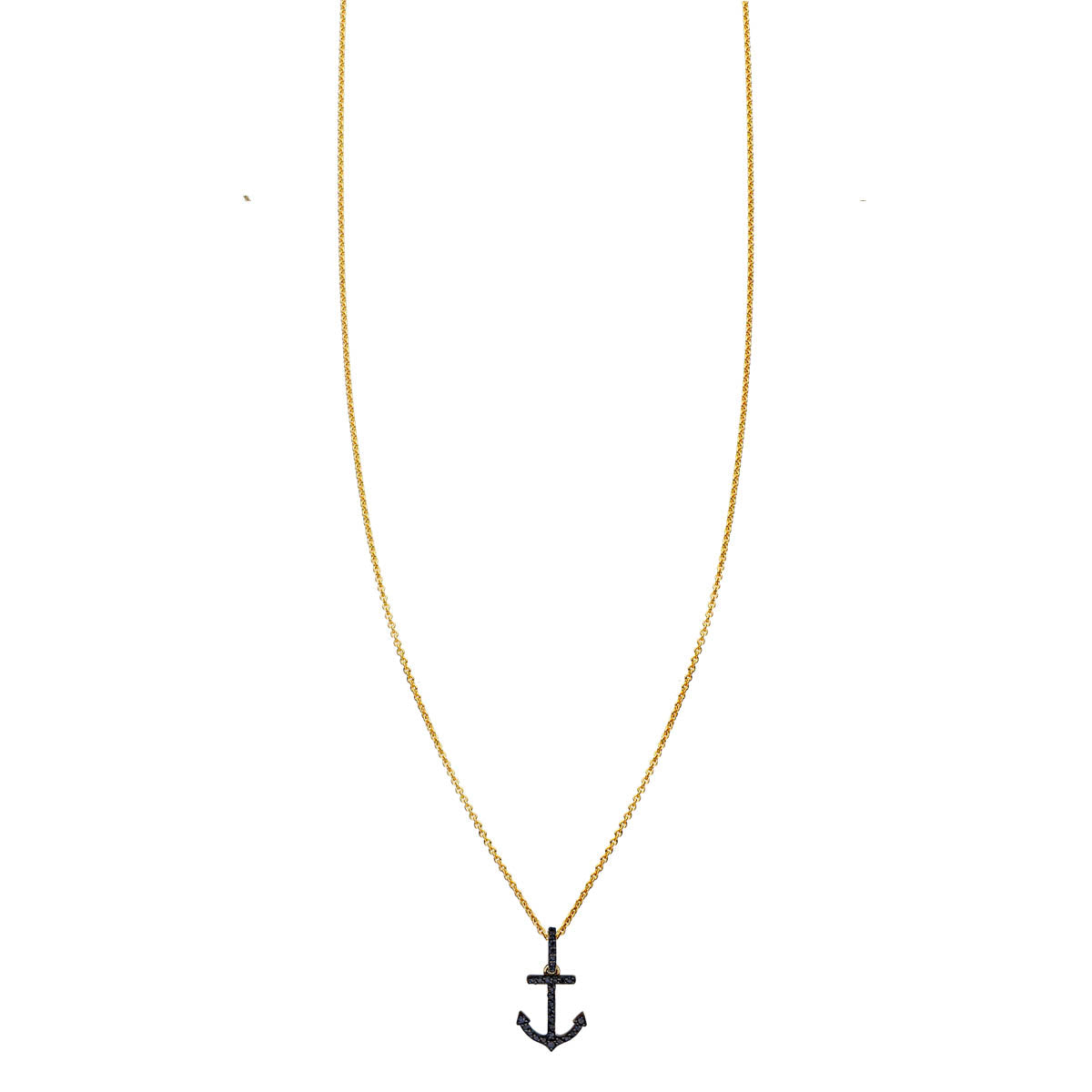 black diamond anchor necklace PRN 522 BD