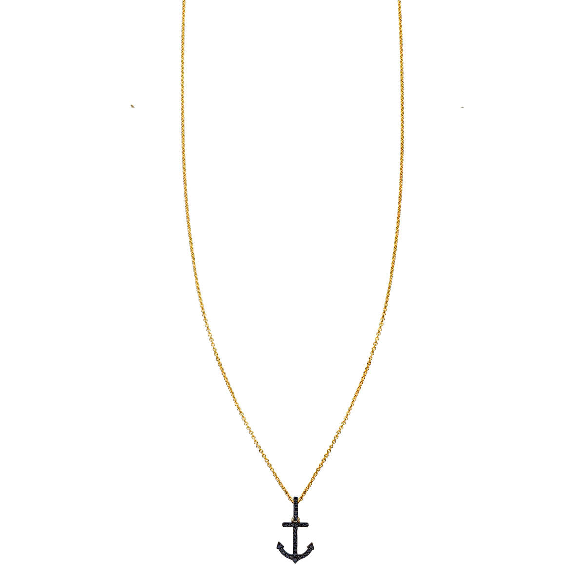 Black Diamond Anchor Necklace Phoenix Roze