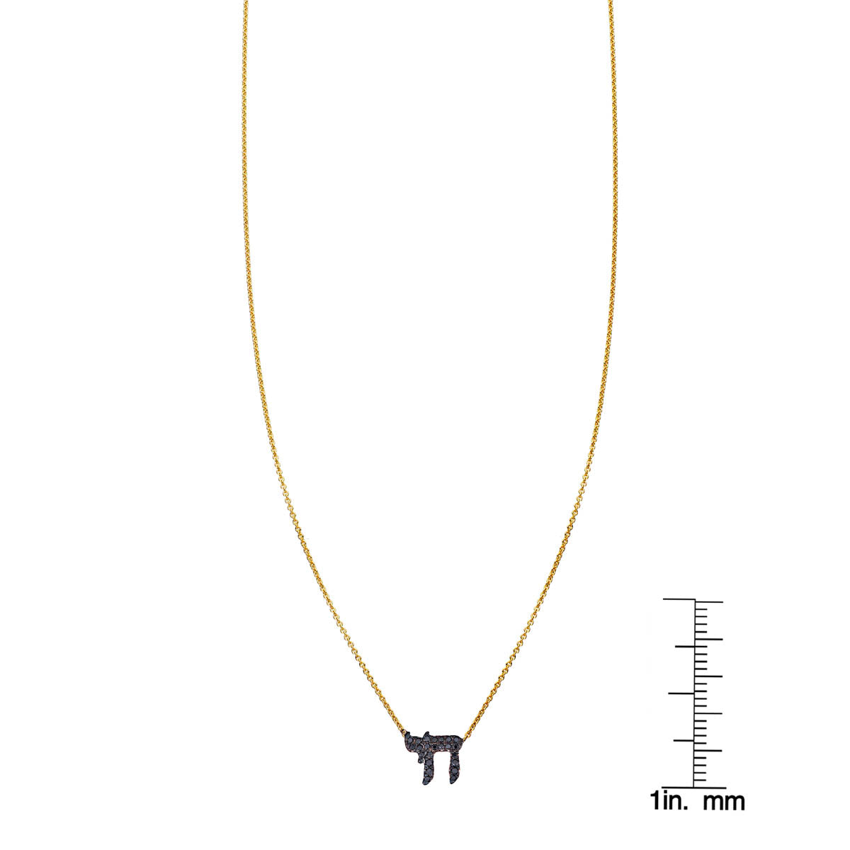 black diamond chai necklace with ruler