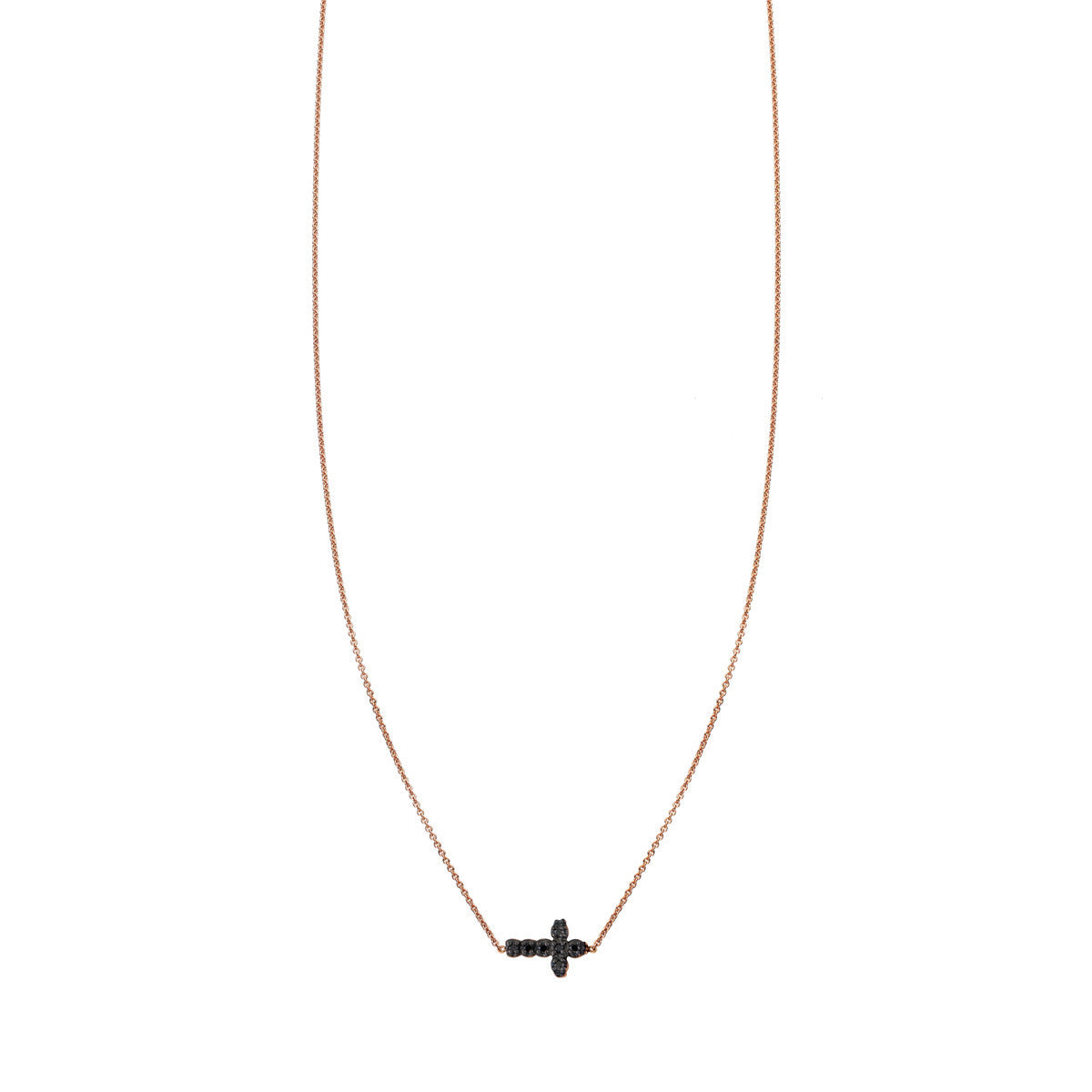 black diamond cross necklace PRN 015
