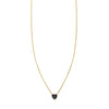 black diamond gold heart necklace prn 487 bd