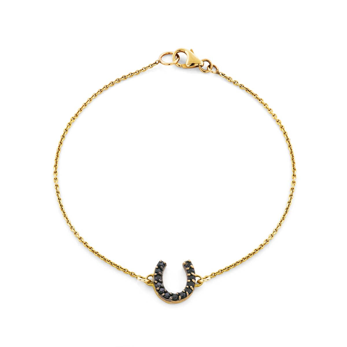 black diamond gold horseshoe bracelet prb 053 14ky