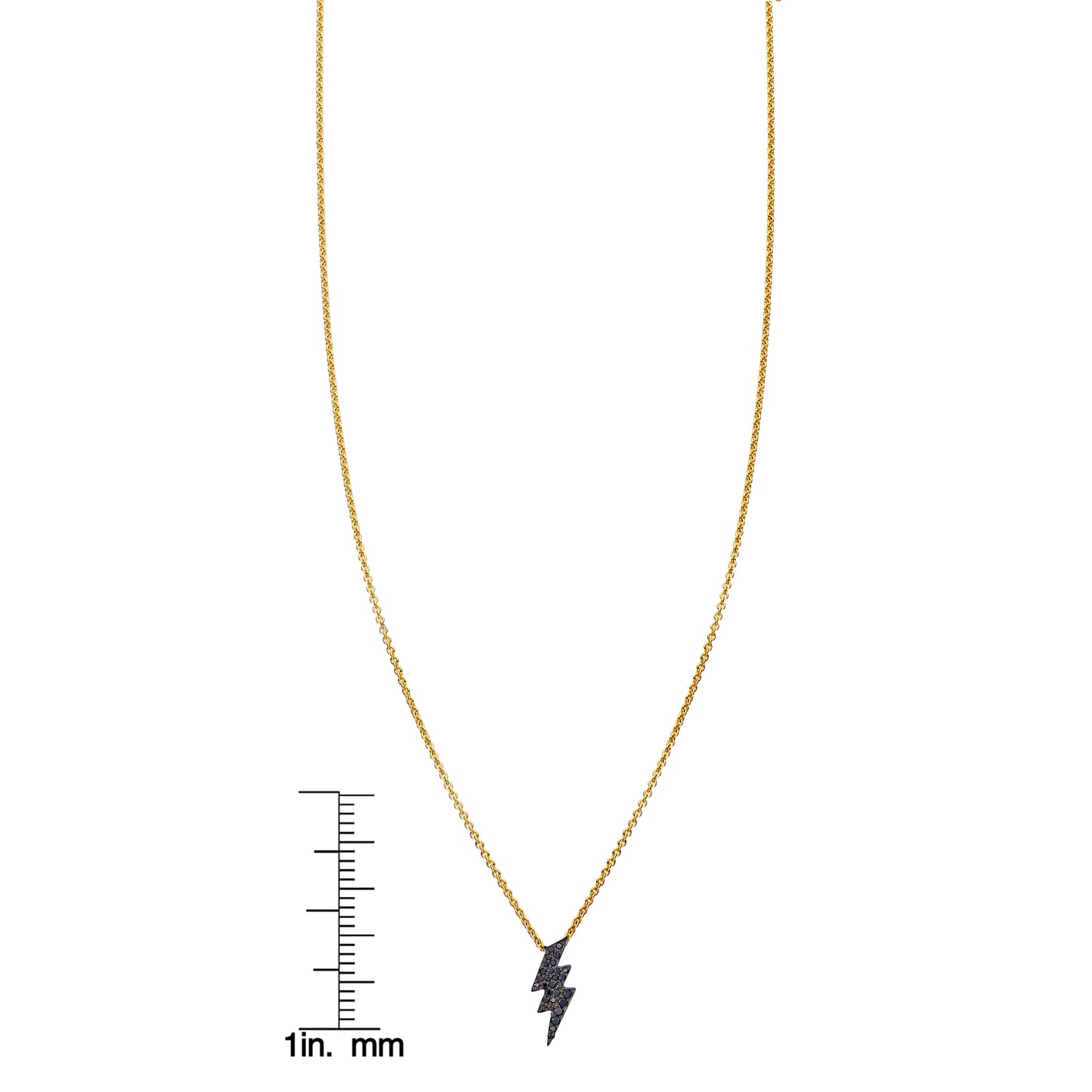 black diamond gold lightning necklace with ruler_169142d2 0861 459b a247 e6824207a50b