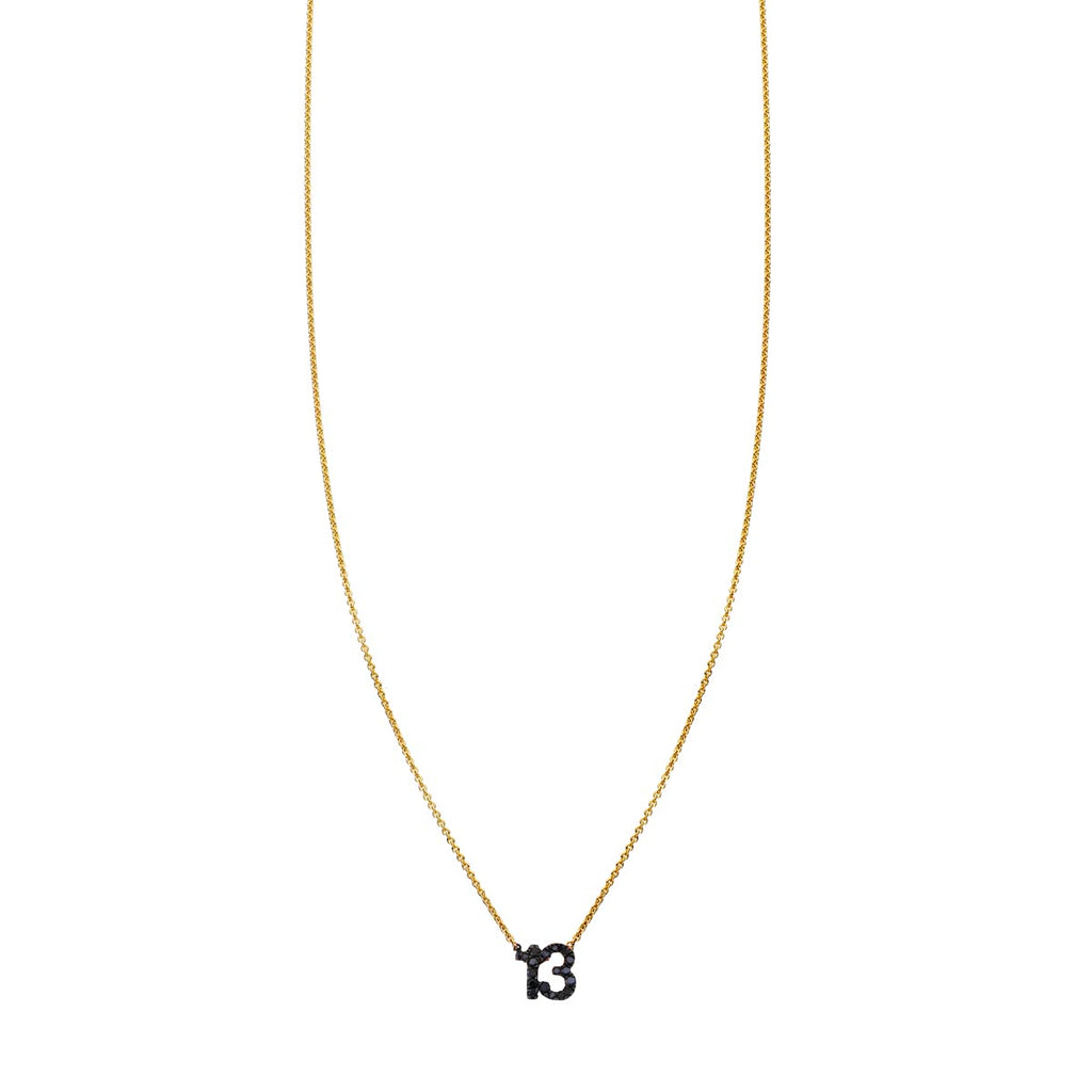 black diamond number 13 necklace prn 403 bd