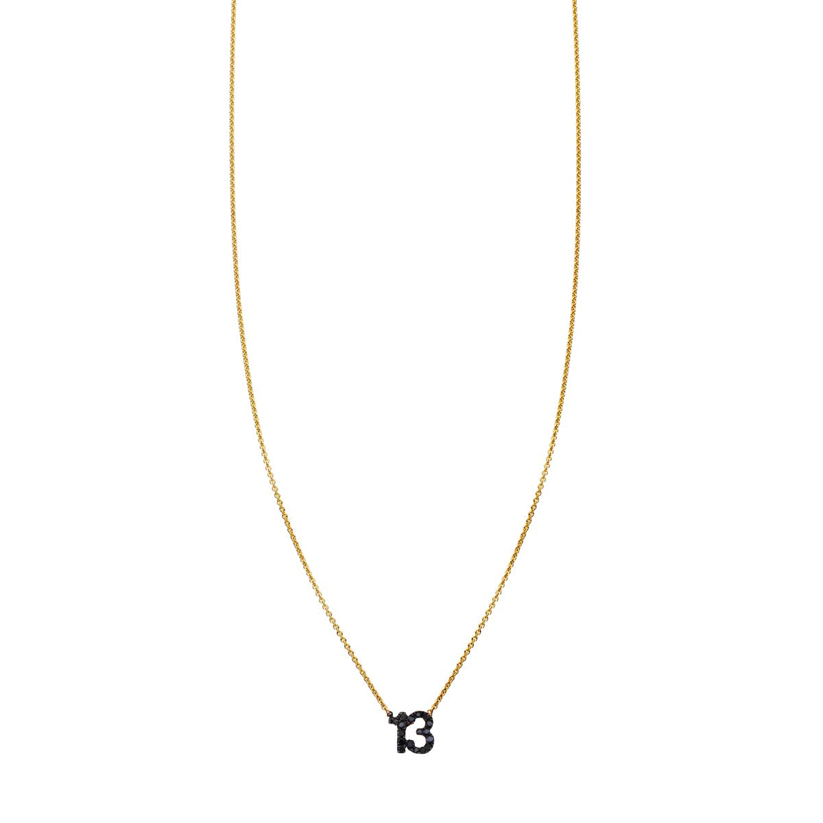 13 Chain Black Diamond Number 13 Necklace – Phoenix Roze