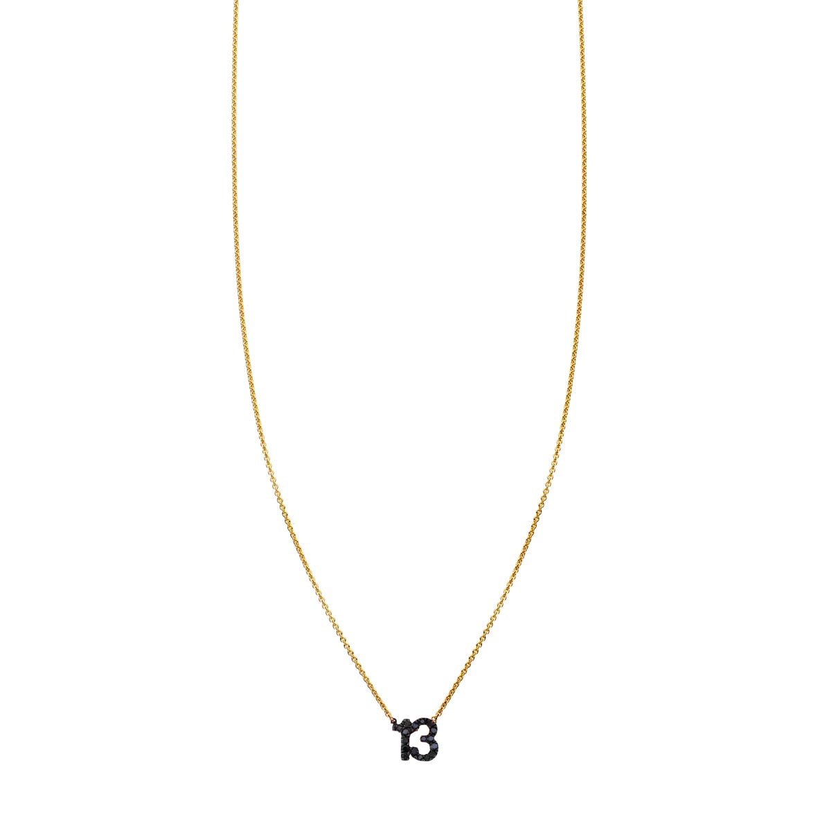 black diamond number 13 necklace prn 403 bd