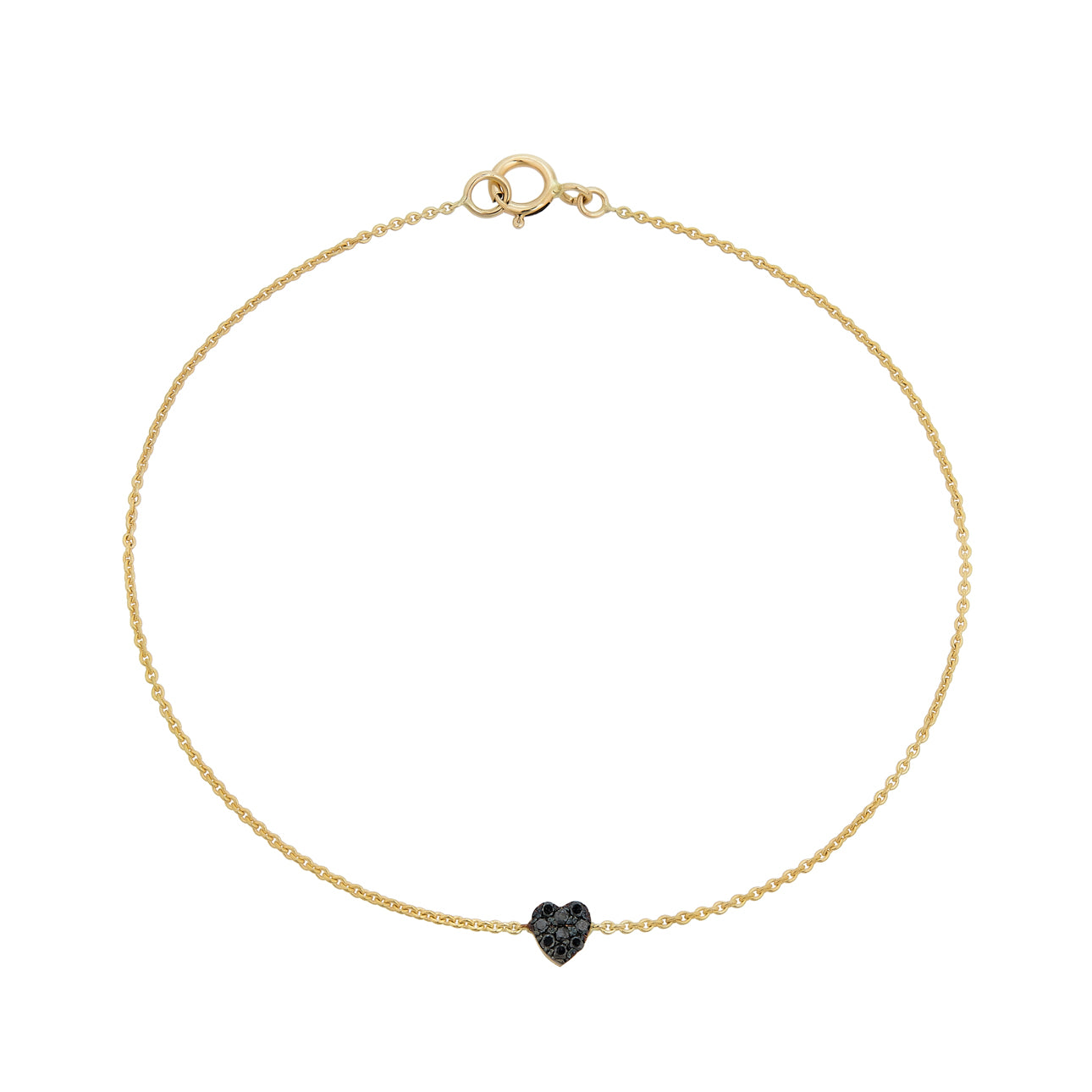 black diamond tiny heart bracelet