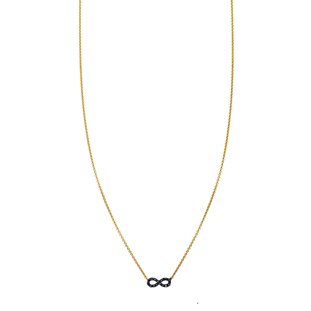 black diamond tiny infinity necklace PRN 053 BD