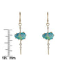 boulder opal diamond pendulum earrings scale measurement
