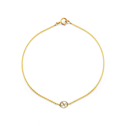 cancer gold zodiac bracelet PRB 440 14K