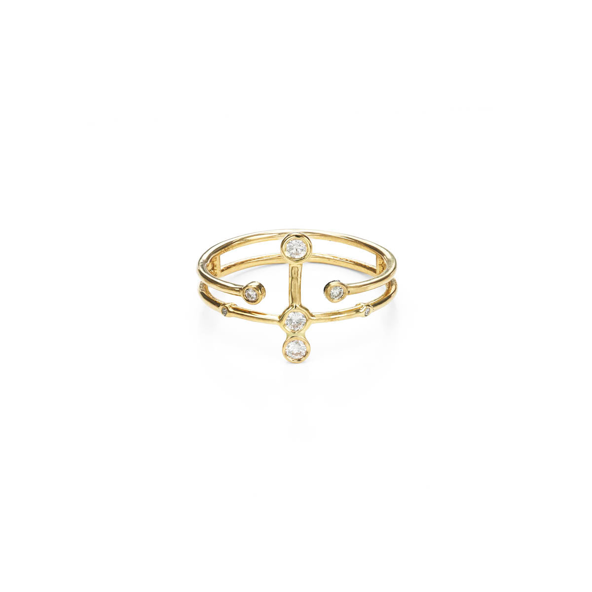 constellation diamond gold halo ring PRR 099 WD