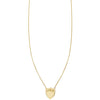 crown shield tiny charm light necklace in yellow gold PRN 270 14KY