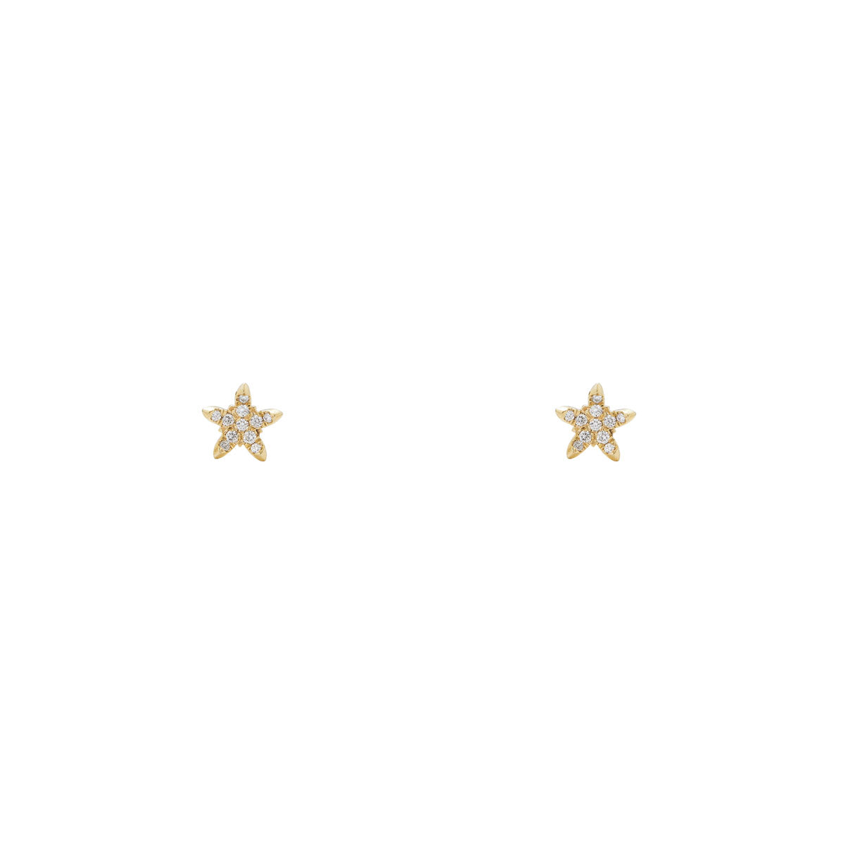 curved diamond star earrings pre 607 14k