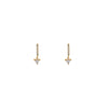 dangling diamond triangle gold hoop gold earrings