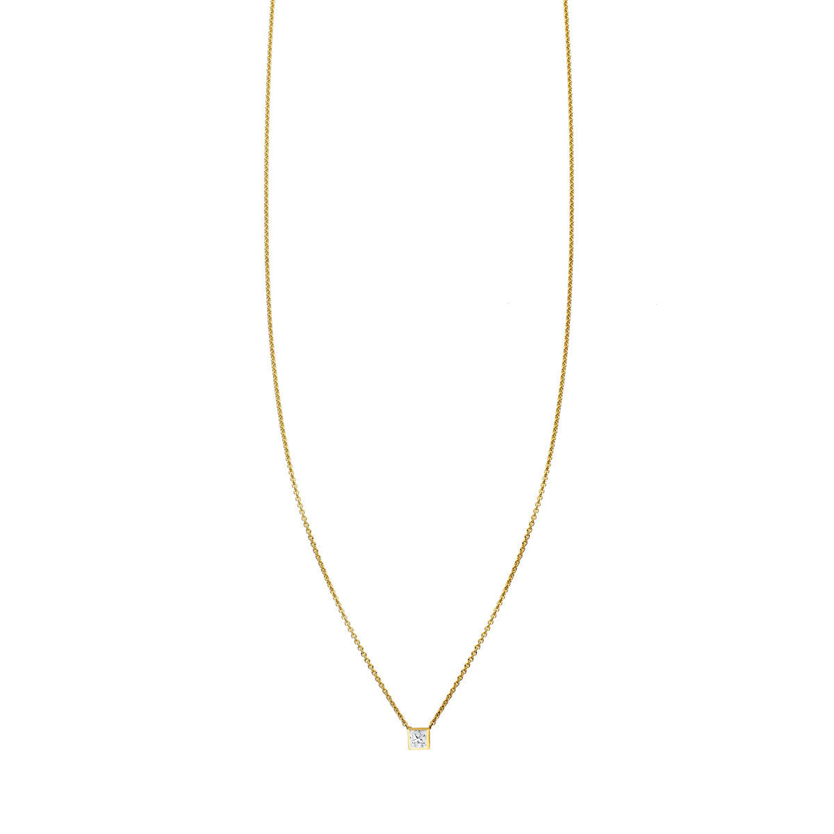 designer square cut diamond charm necklace PRN 010