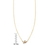 diamond banana gold necklace with ruler