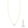 diamond bow necklace with ruler