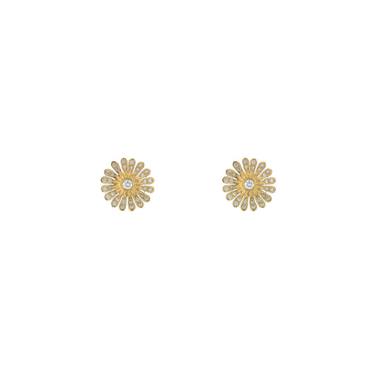 diamond daisy stud earrings