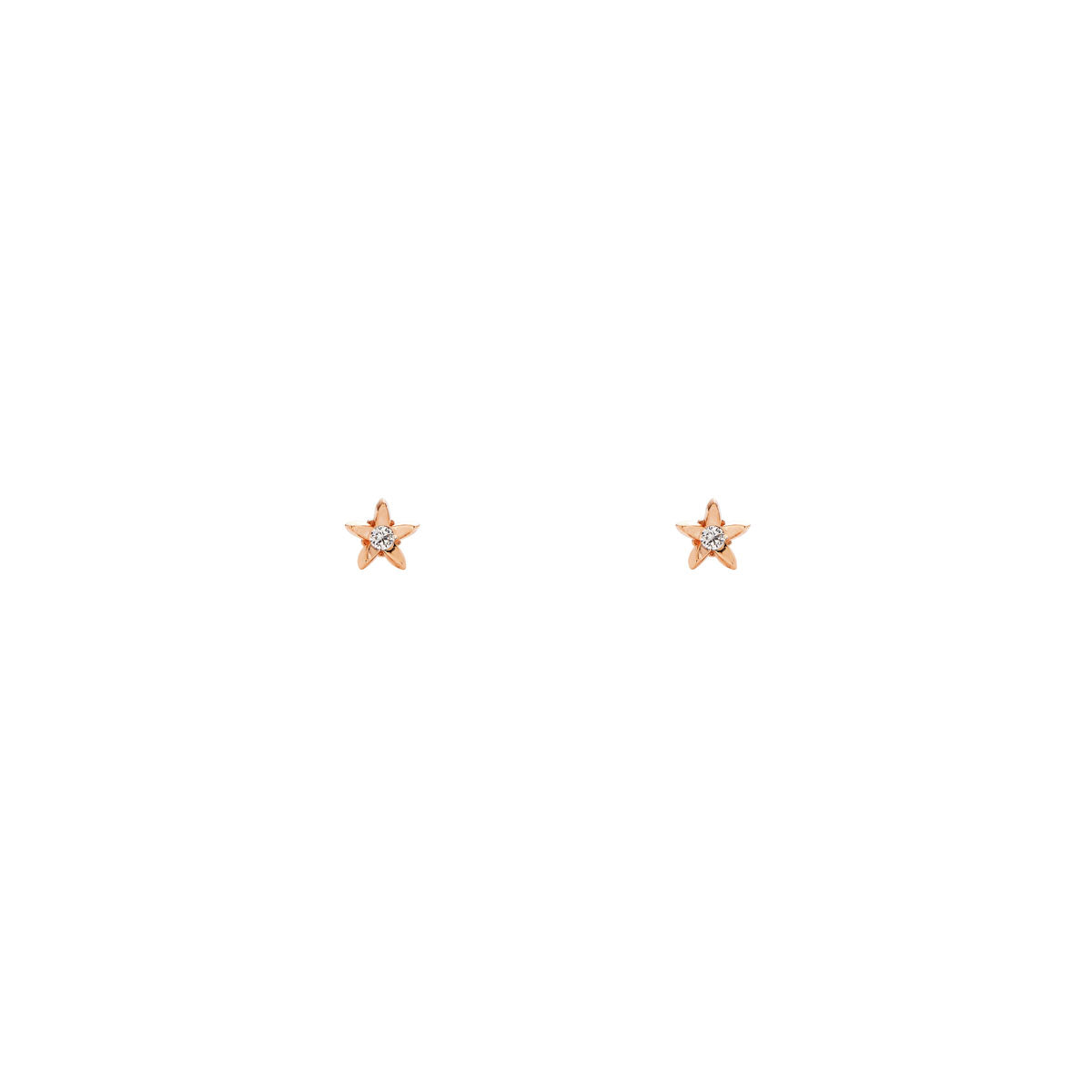 diamond flower blossom stud gold earrings