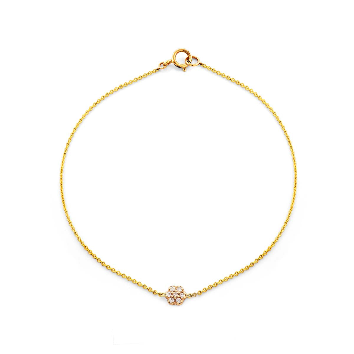 diamond flower gold bracelet  prb 057 14ky