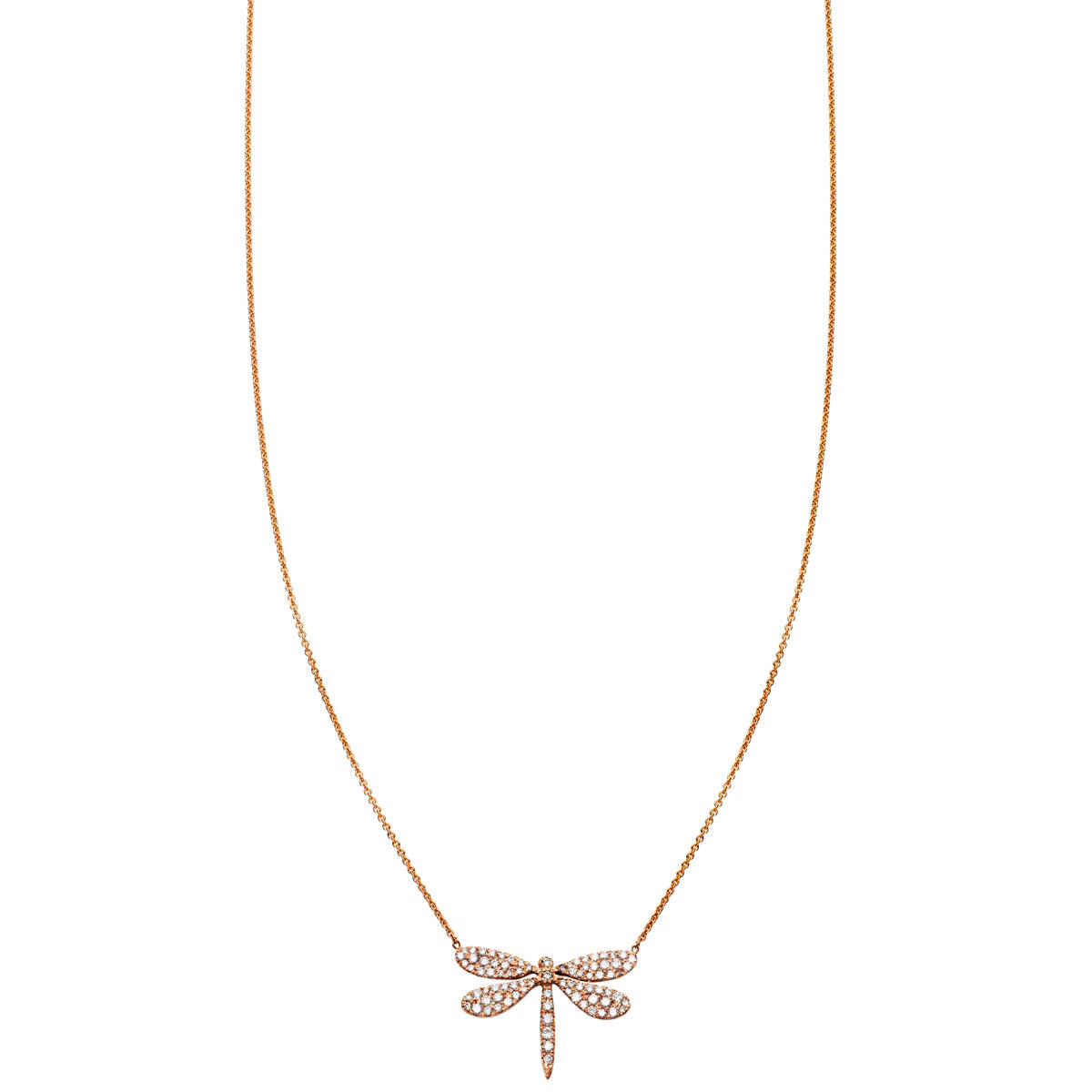 diamond gold dragonfly necklace