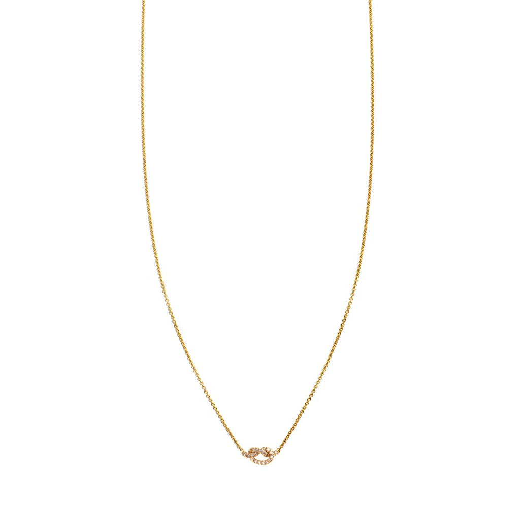 diamond gold love knot necklace prn 492 wd