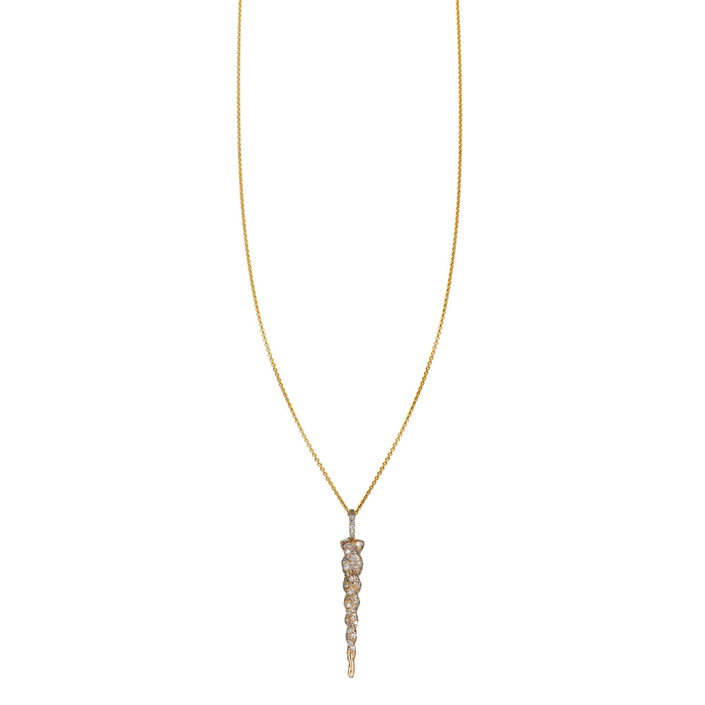 diamond gold unicorn horn necklace